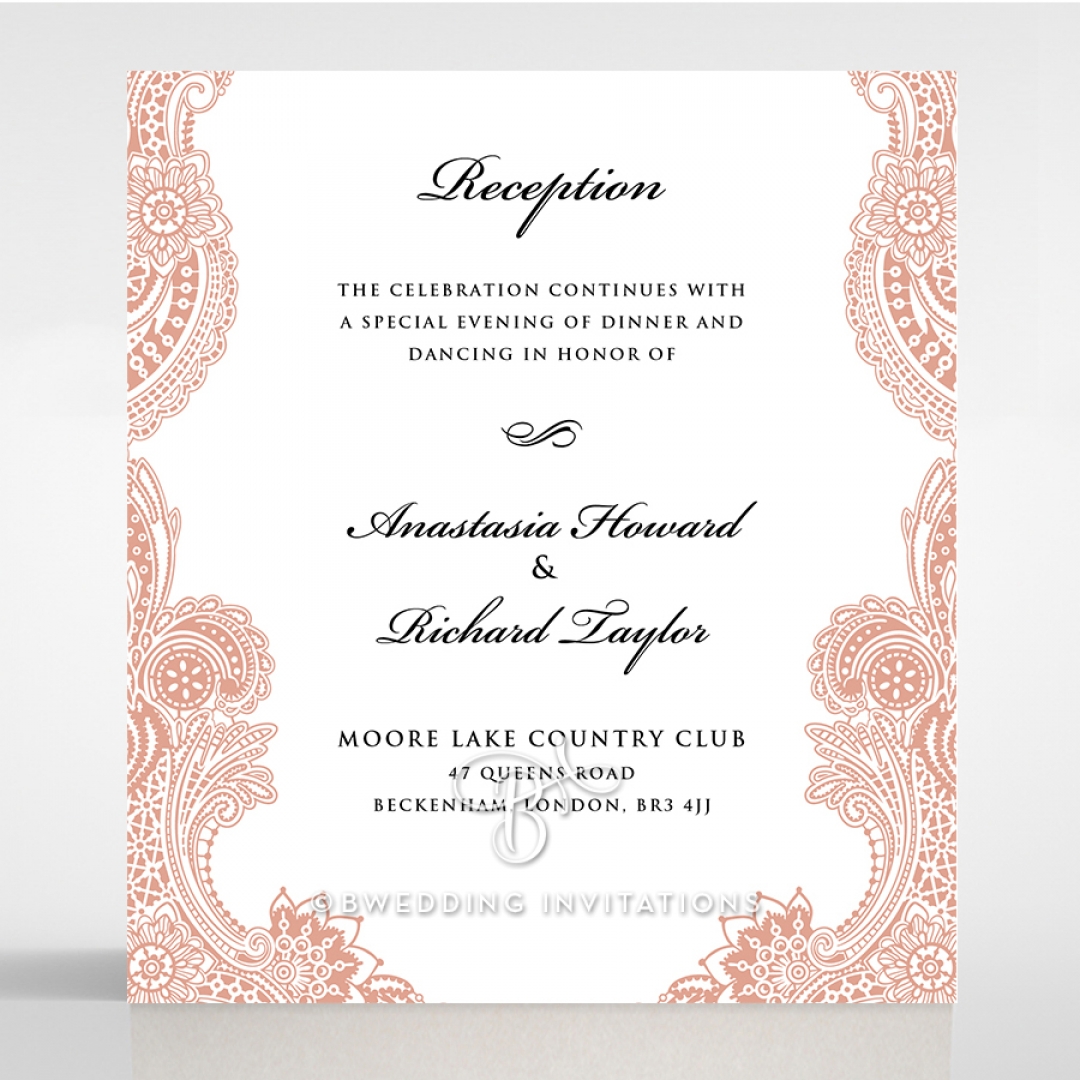 Regal Charm Letterpress reception invite card design