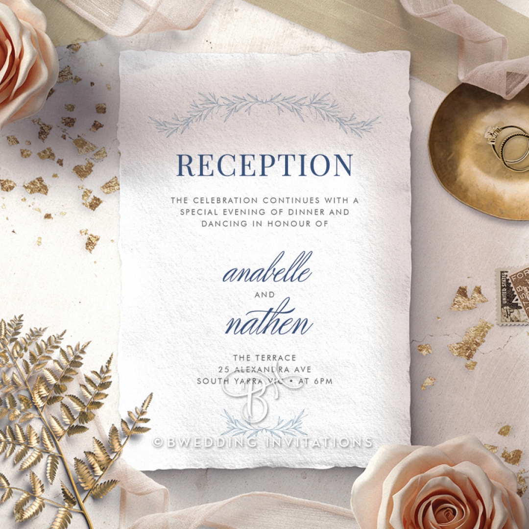 Romantic Soiree reception invite card design