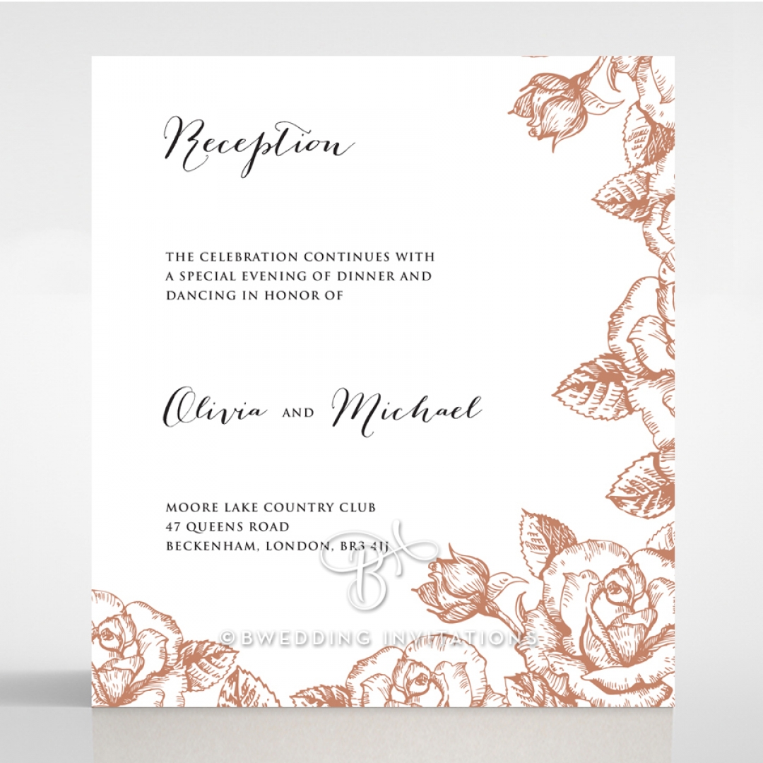 Rose Garden reception wedding card design