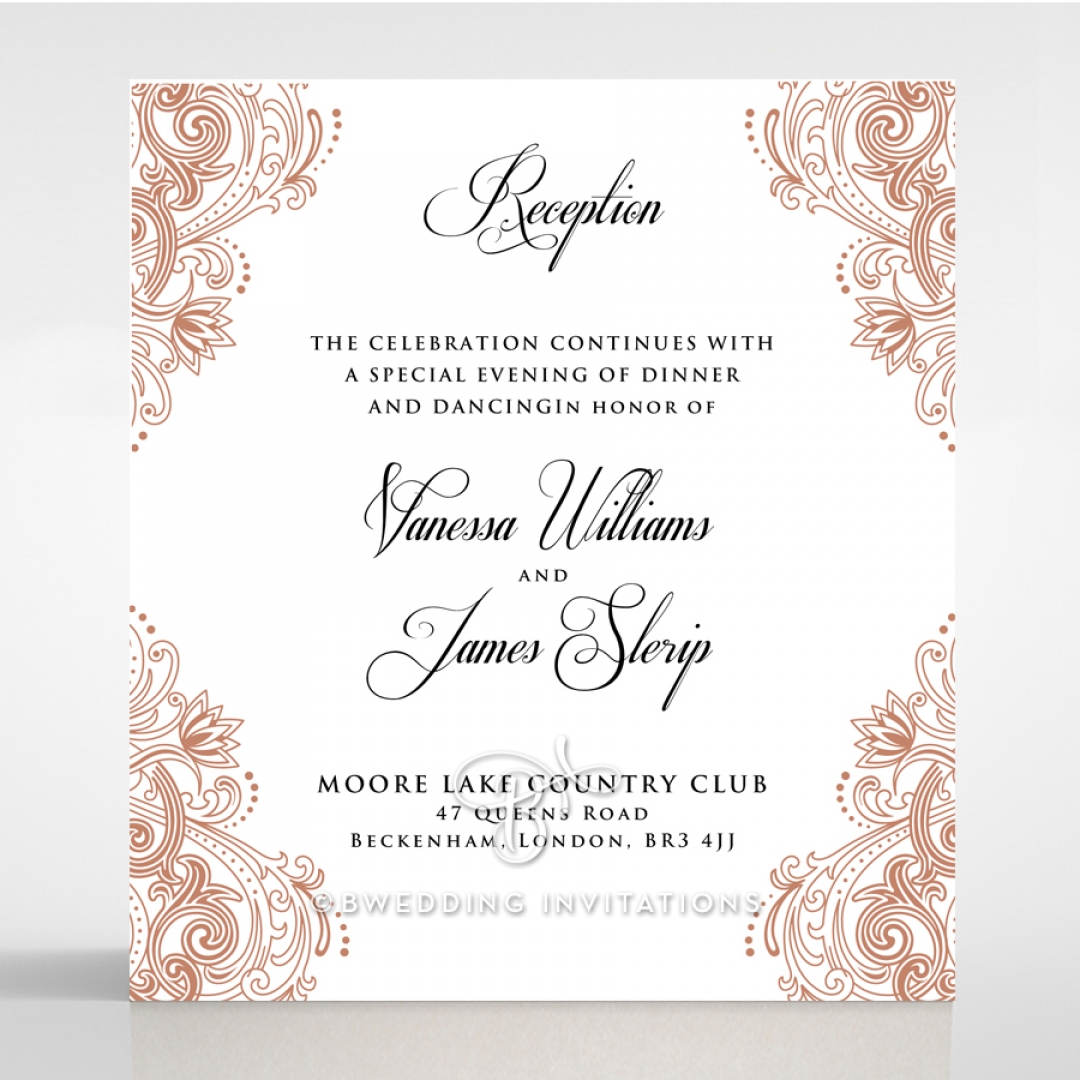 Royal Embrace reception wedding card