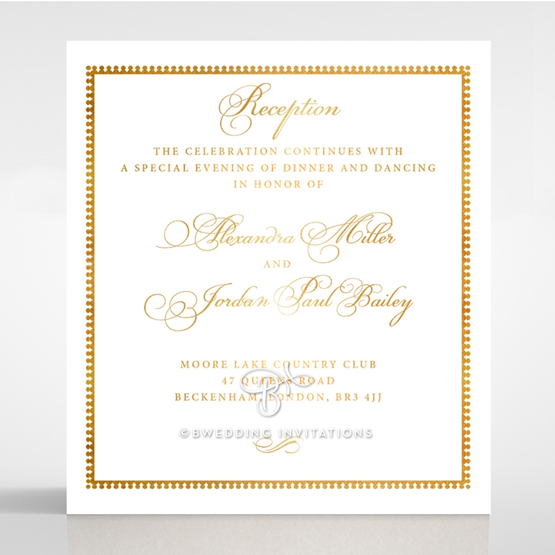 Royal Lace with Foil reception enclosure stationery invite card design