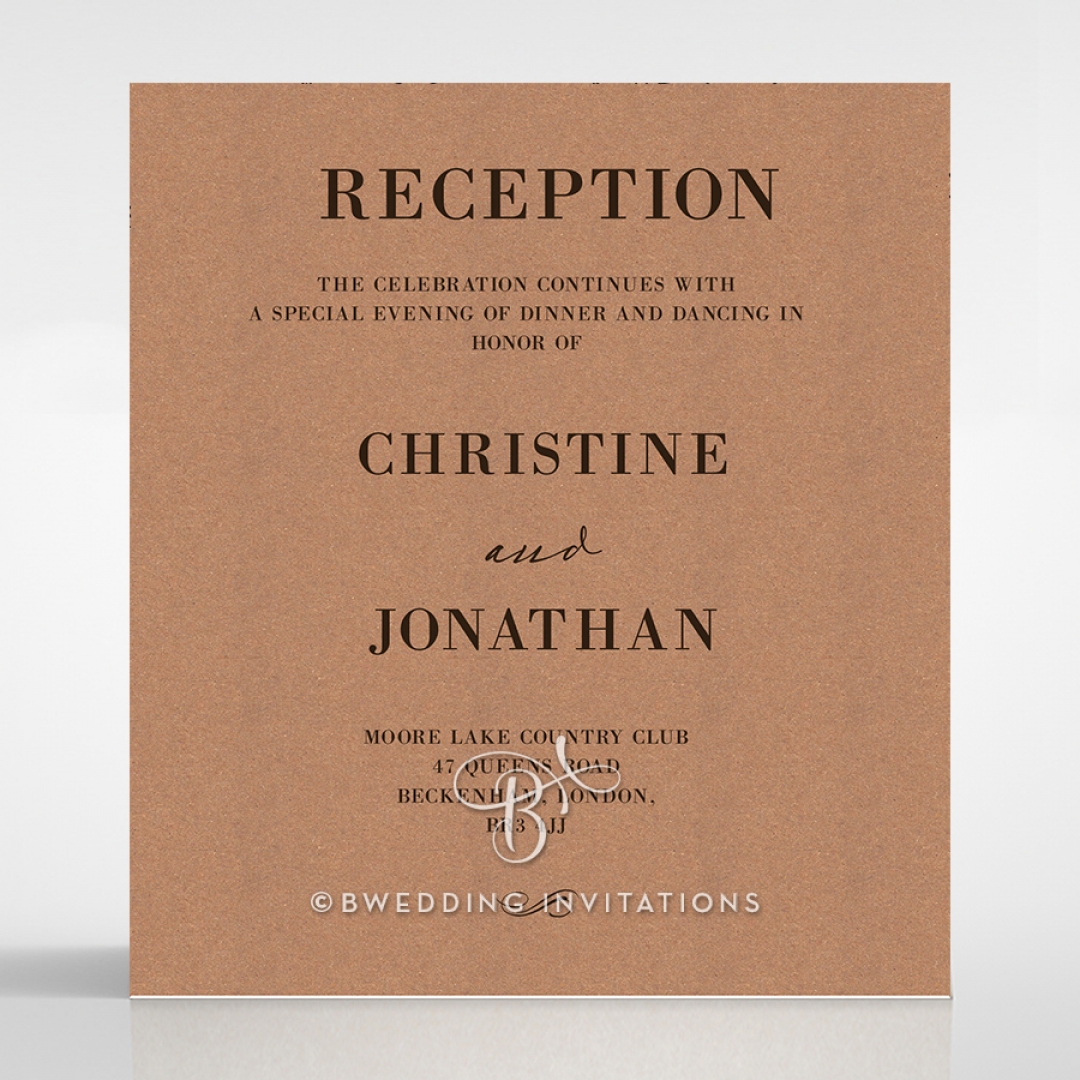 Rustic Love Notes wedding reception card