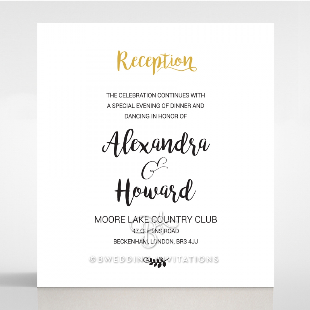 Rustic Lustre wedding reception invite