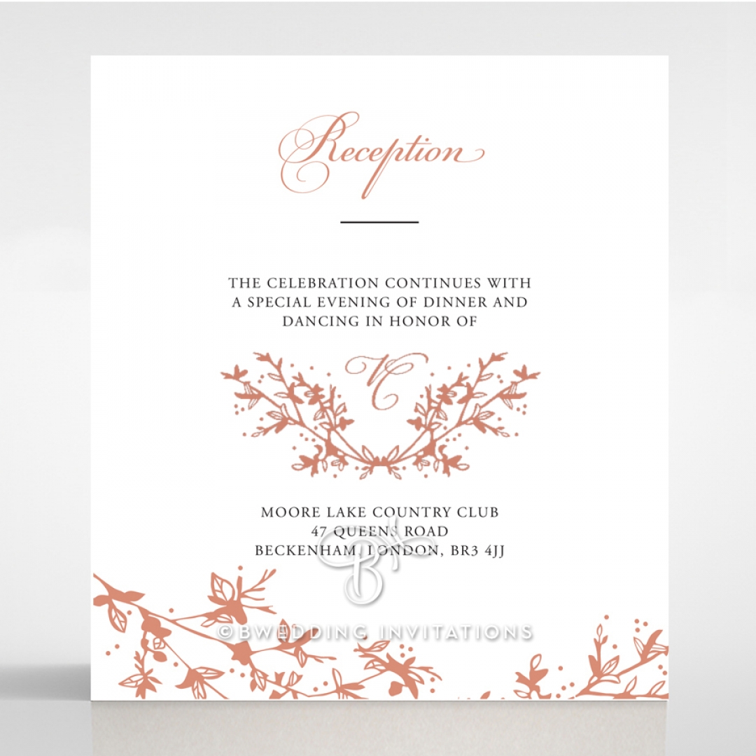 Secret Garden wedding stationery reception card design