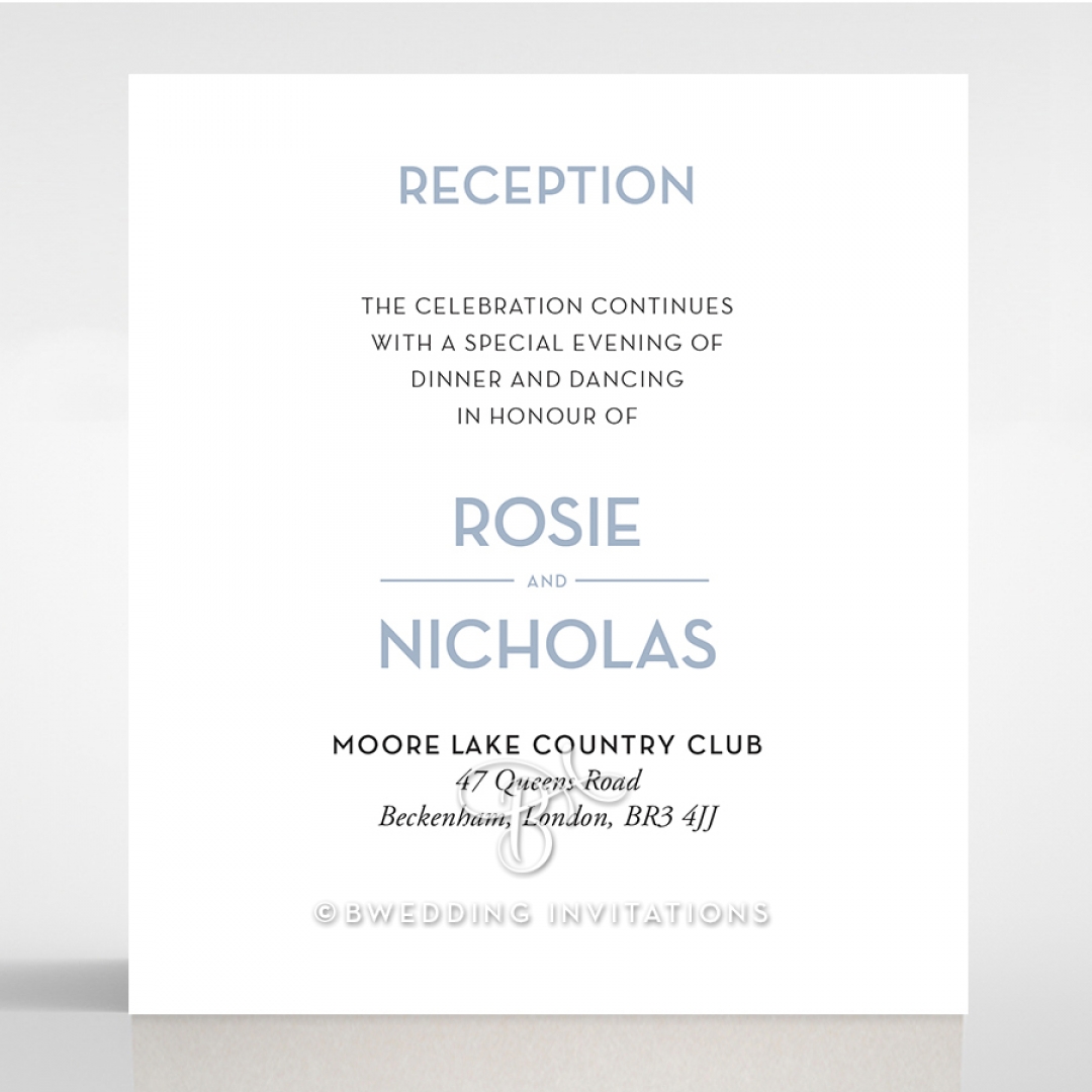 Silver Chic Charm Paper reception enclosure invite card