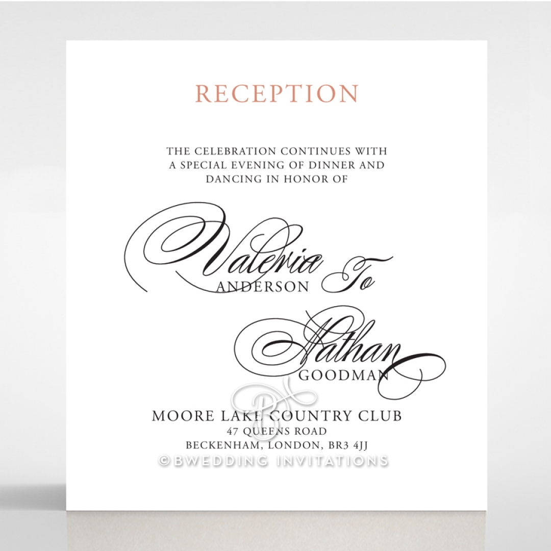 Timeless Romance reception enclosure stationery card