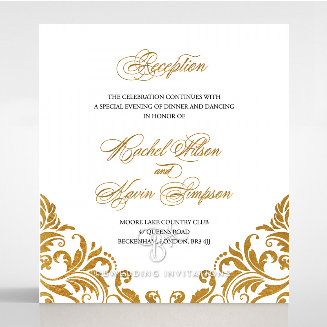 Victorian Extravagance with Foil reception enclosure stationery card design