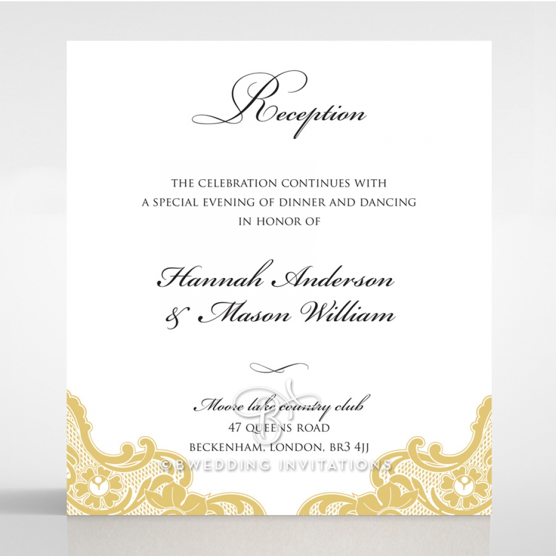 Victorian Lace reception invite card