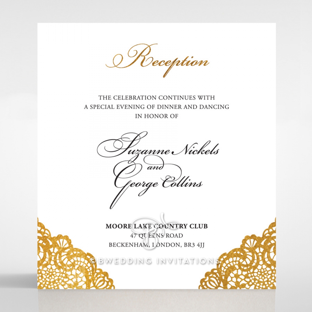 Vintage Prestige with Foil reception wedding card