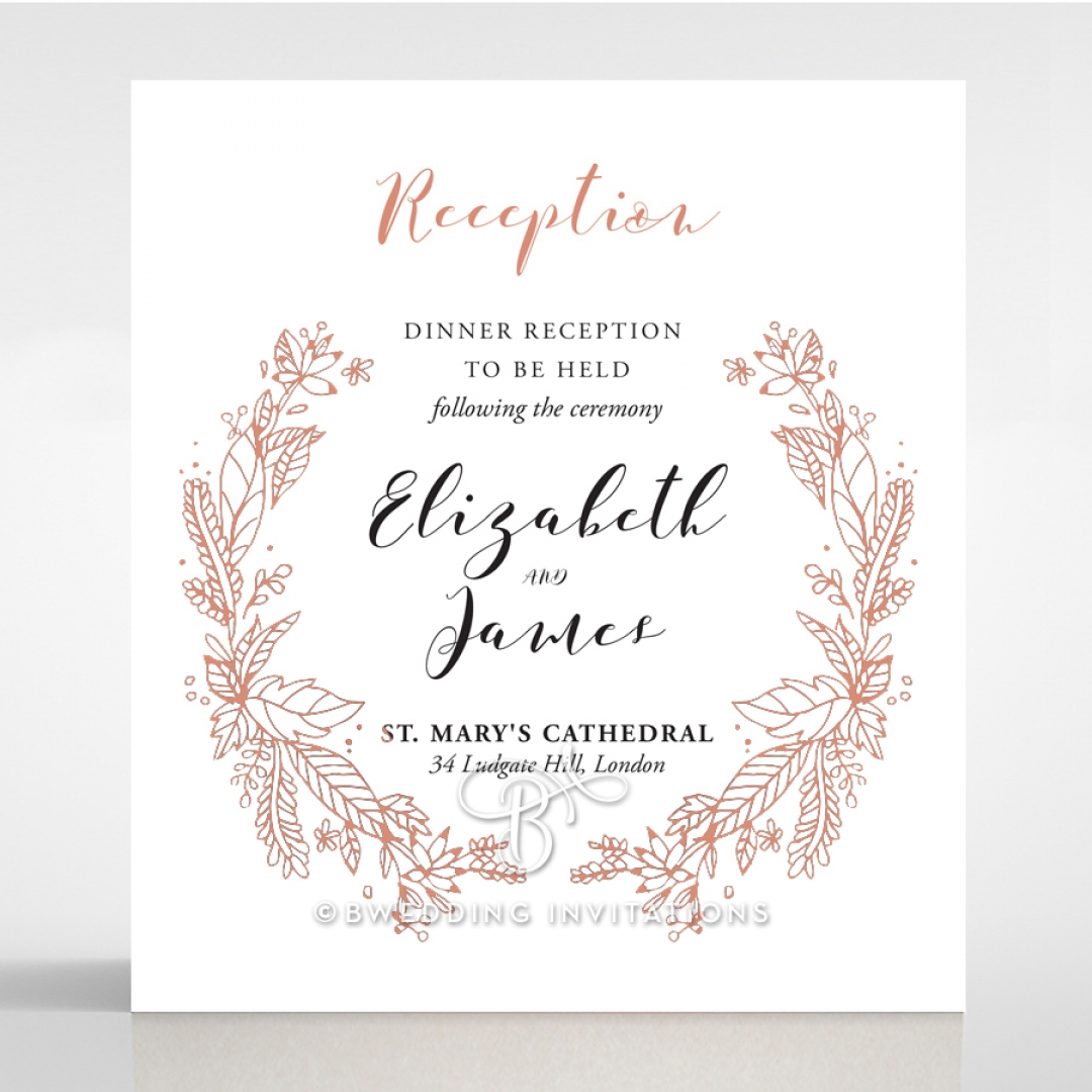 Whimsical Garland reception enclosure card design