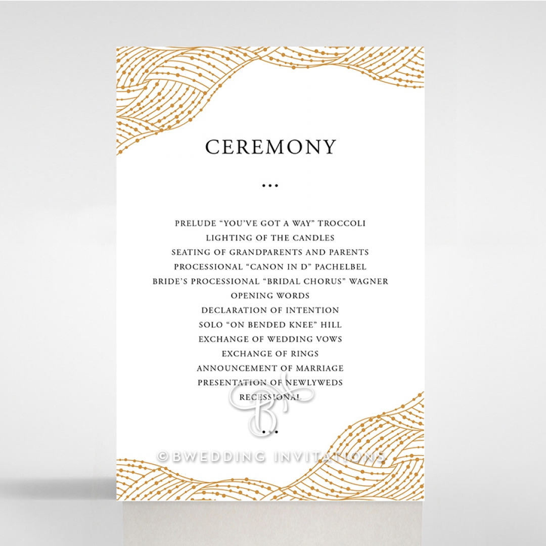 Woven Love Letterpress reception wedding card