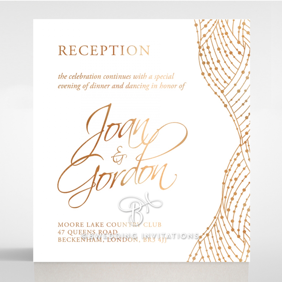 Woven Love Letterpress with foil reception invitation card