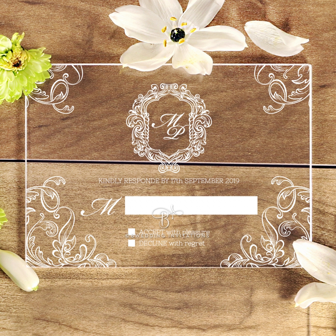 Acrylic Aristocrat rsvp wedding enclosure design