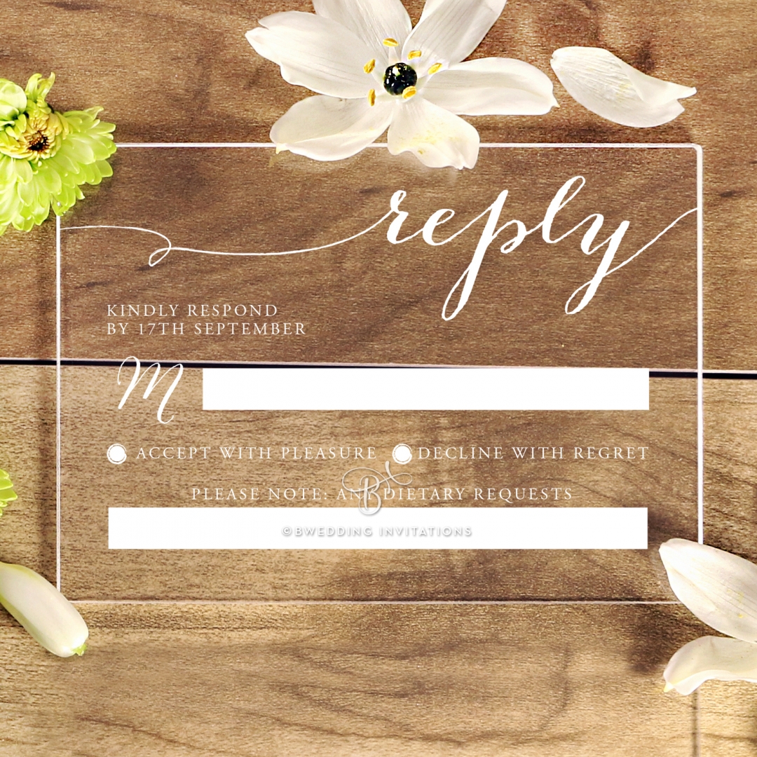 Acrylic Infinity rsvp wedding card