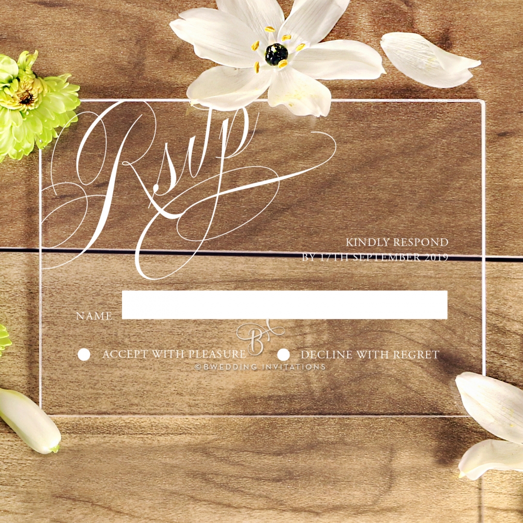 Acrylic Polished Affair rsvp enclosure card