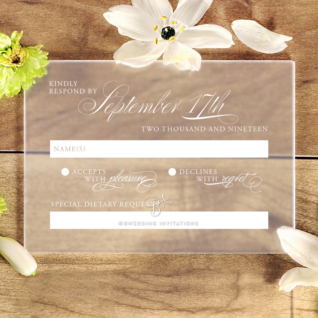 Acrylic Timeless Romance wedding rsvp card