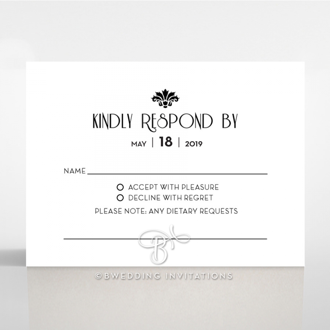 Art Deco Romance rsvp invite design