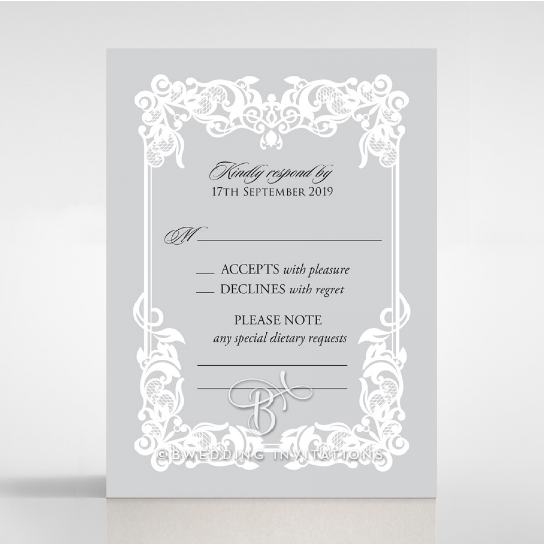 Black Divine Damask rsvp wedding enclosure card