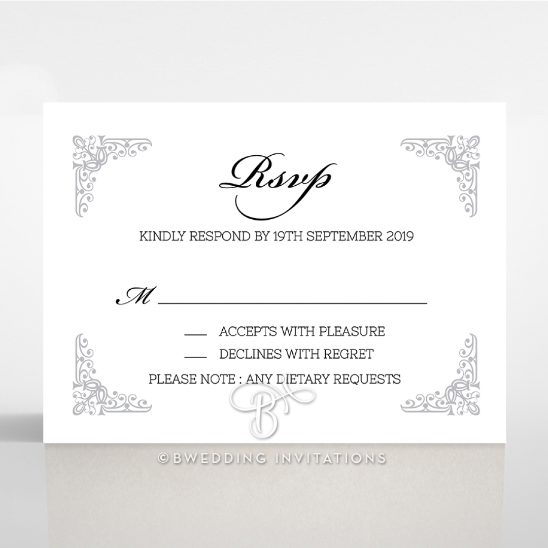 Black on Black Victorian Luxe rsvp wedding enclosure card