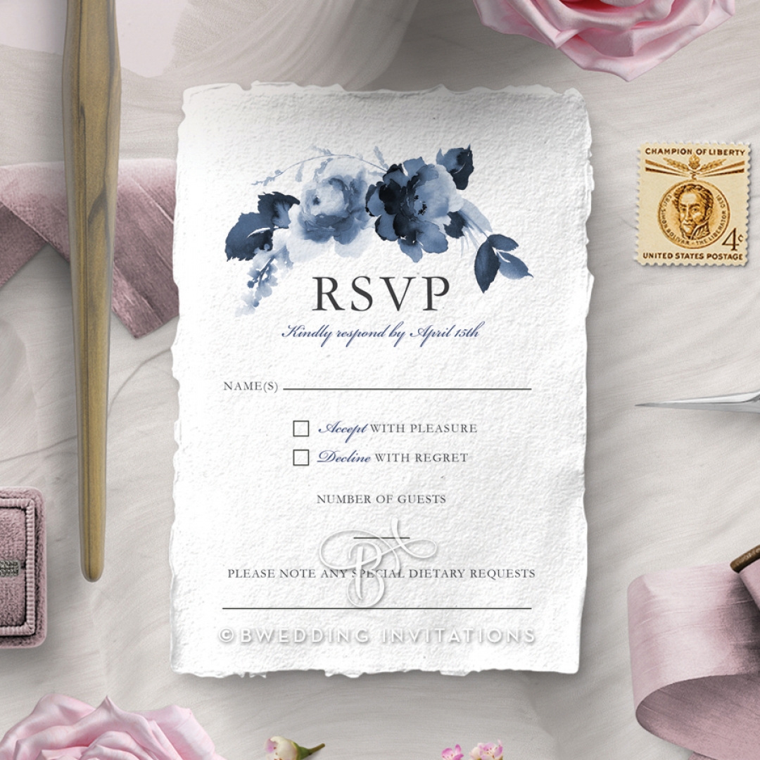 Blue Wonderland rsvp card design