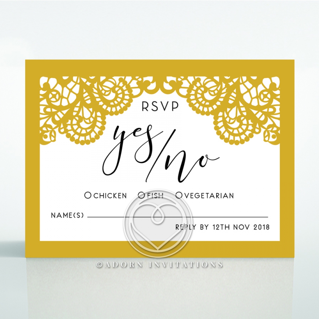 Breathtaking Baroque Foil Laser Cut rsvp wedding card