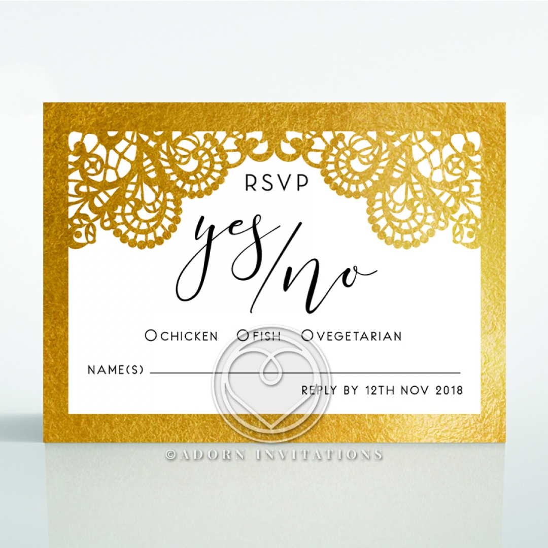 Breathtaking Baroque Foil Laser Cut rsvp invite