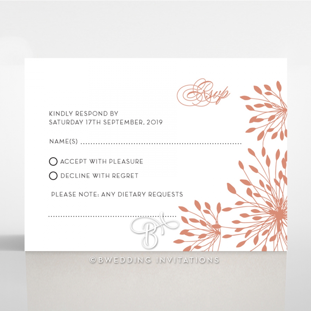 Bursting Bloom rsvp wedding card