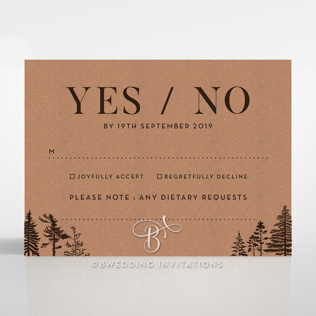 Delightful Forest Romance rsvp wedding enclosure design