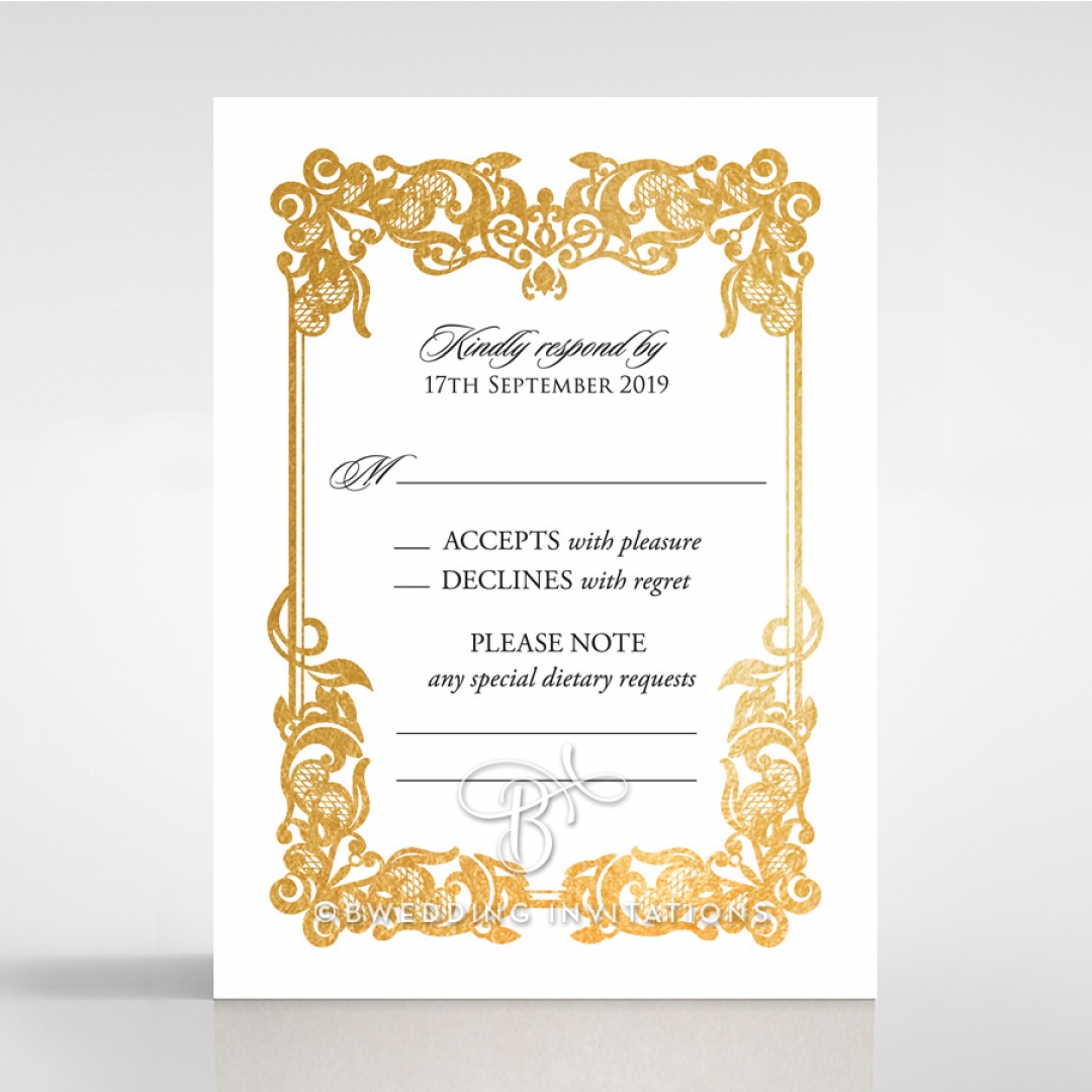 Divine Damask with Foil rsvp design