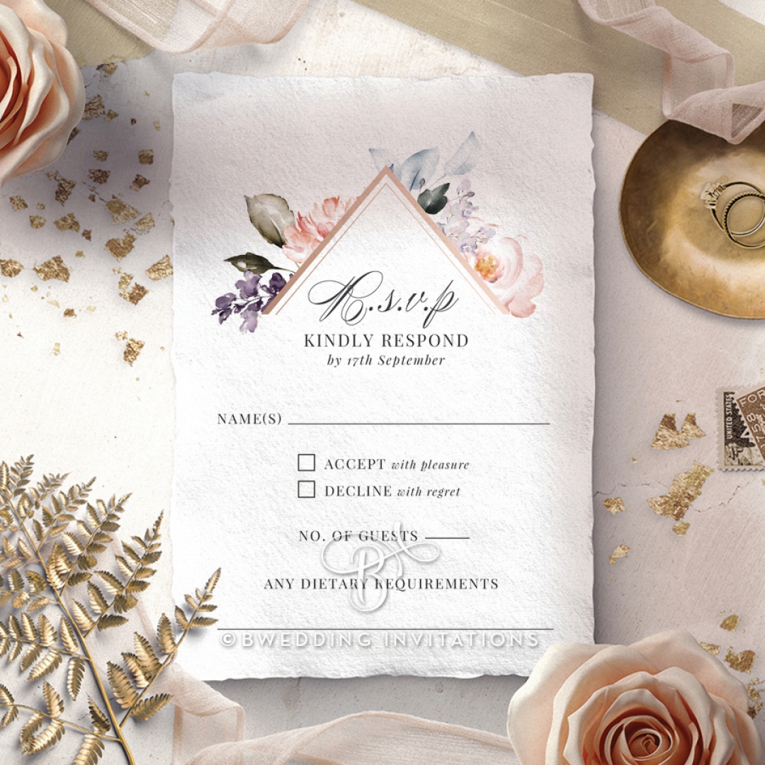 Enchanting Florals rsvp wedding enclosure invite design