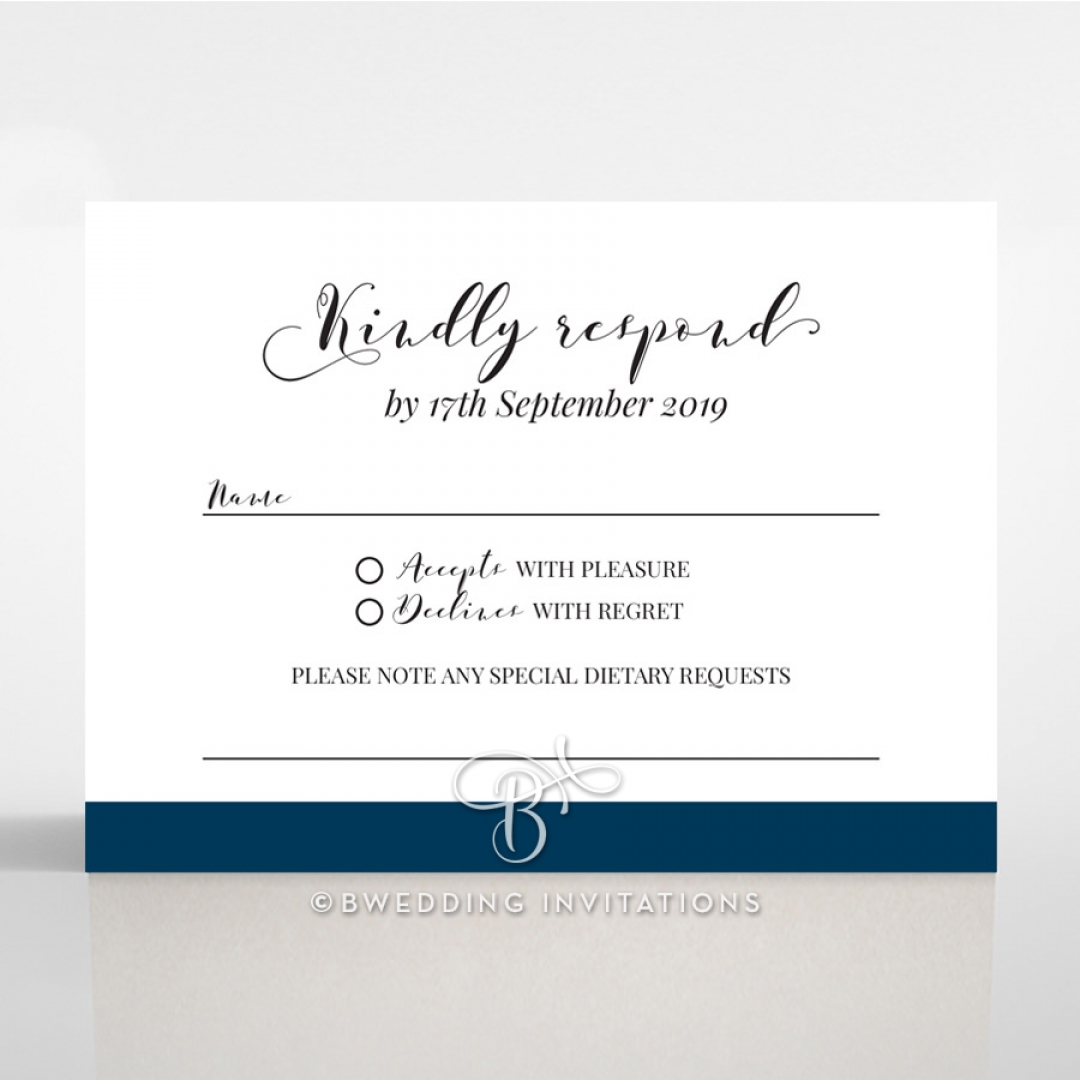 Forever Love Booklet - Navy rsvp card