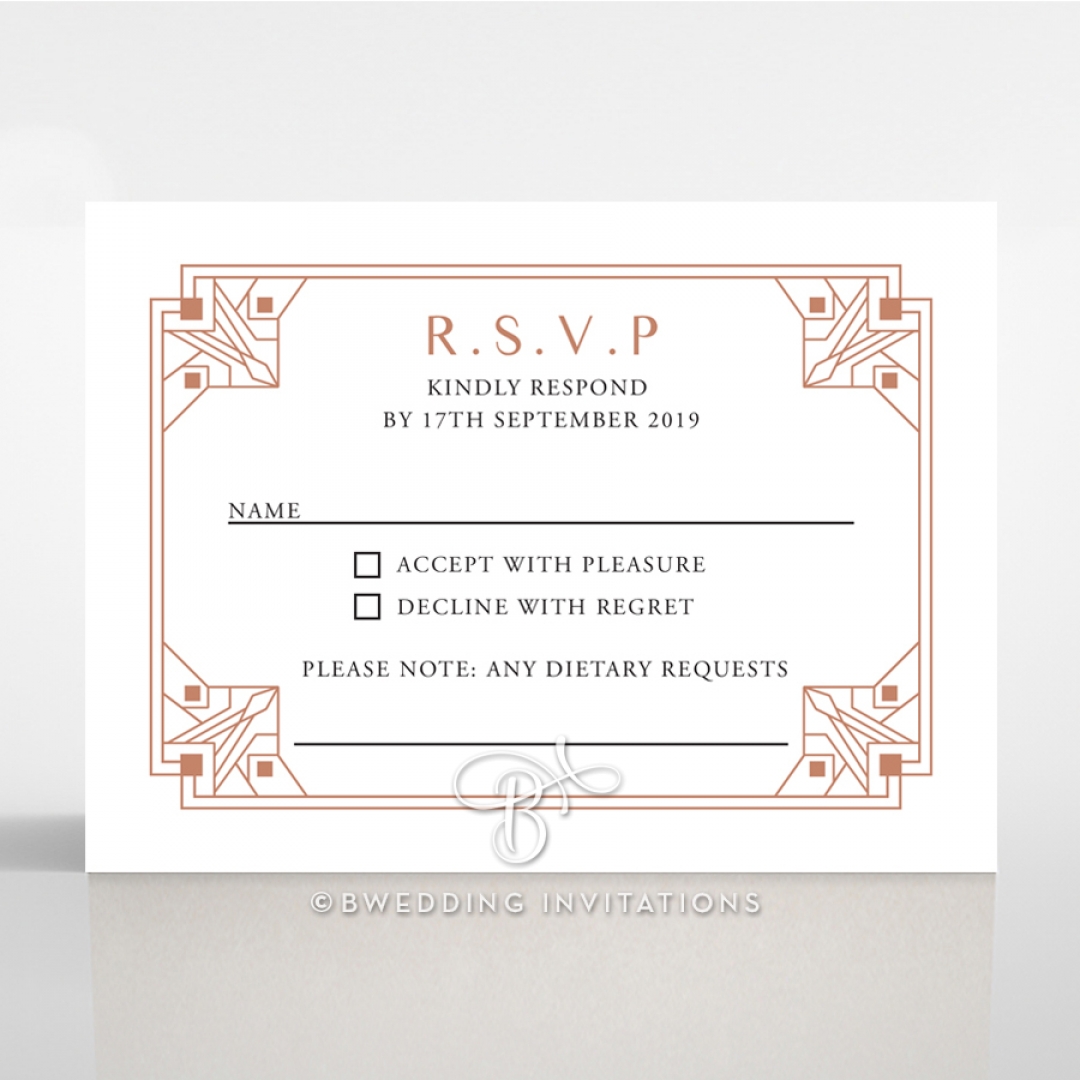 Gatsby Glamour rsvp wedding card