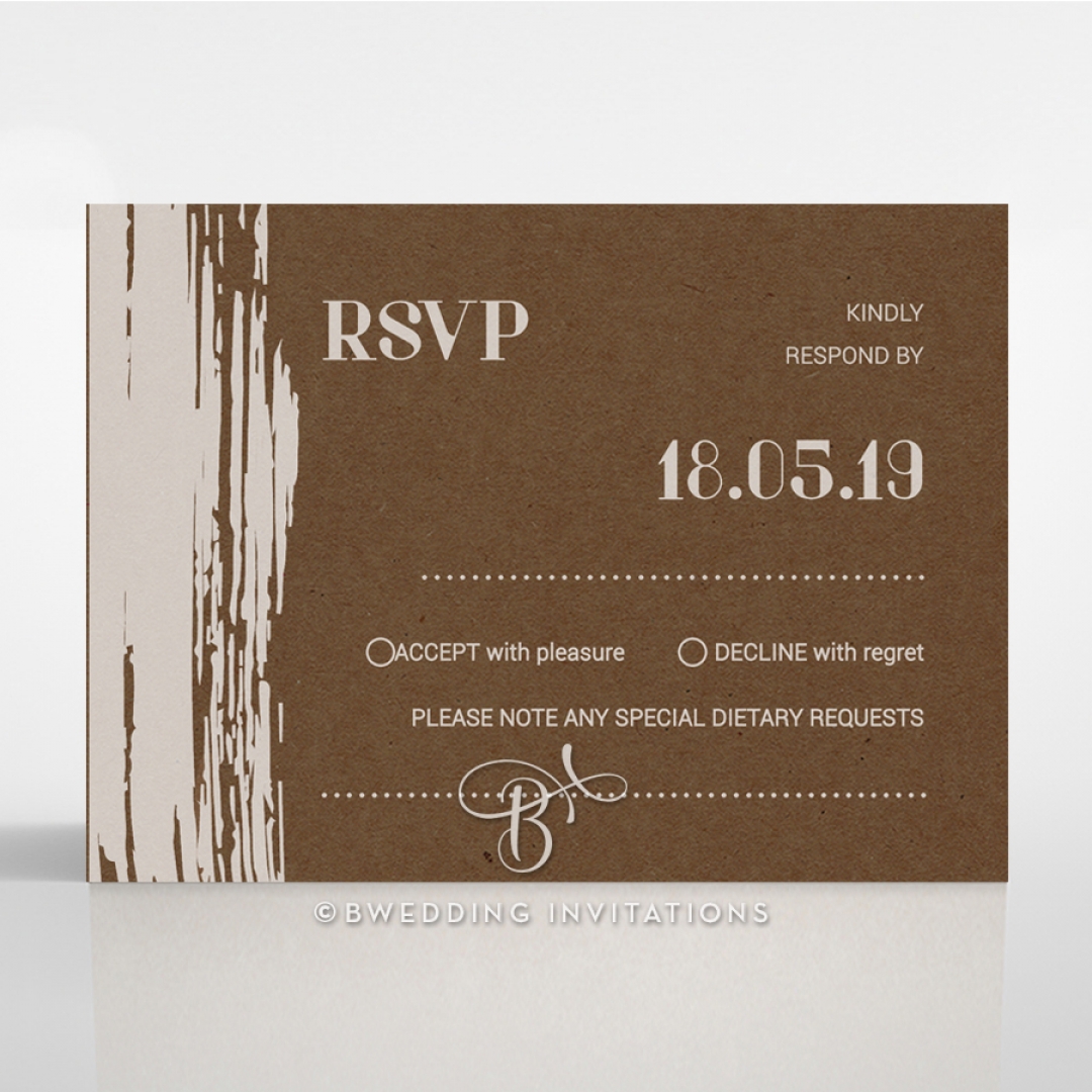 Gilded Stroke wedding rsvp card