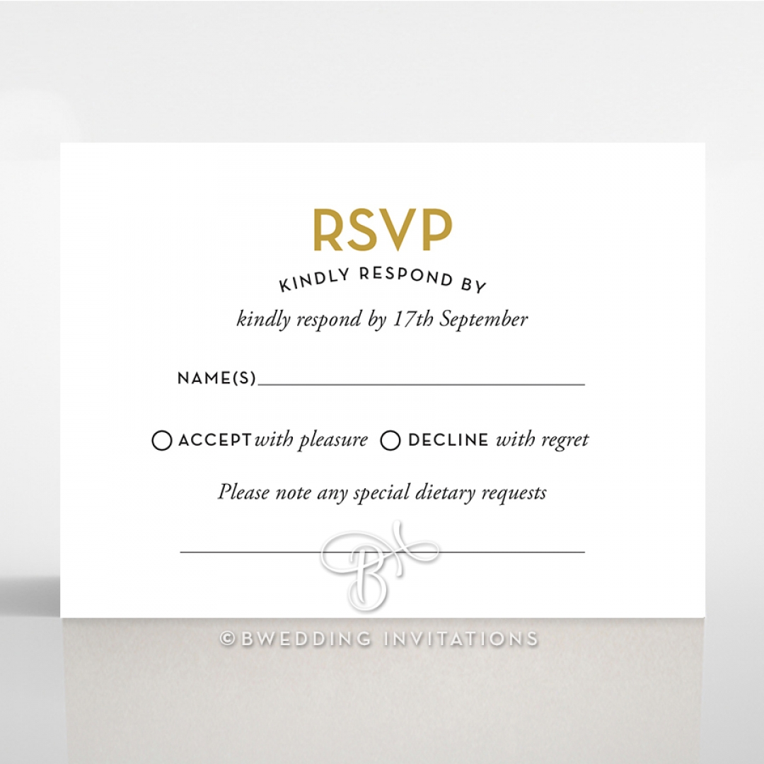 Gold Chic Charm Paper rsvp invitation design