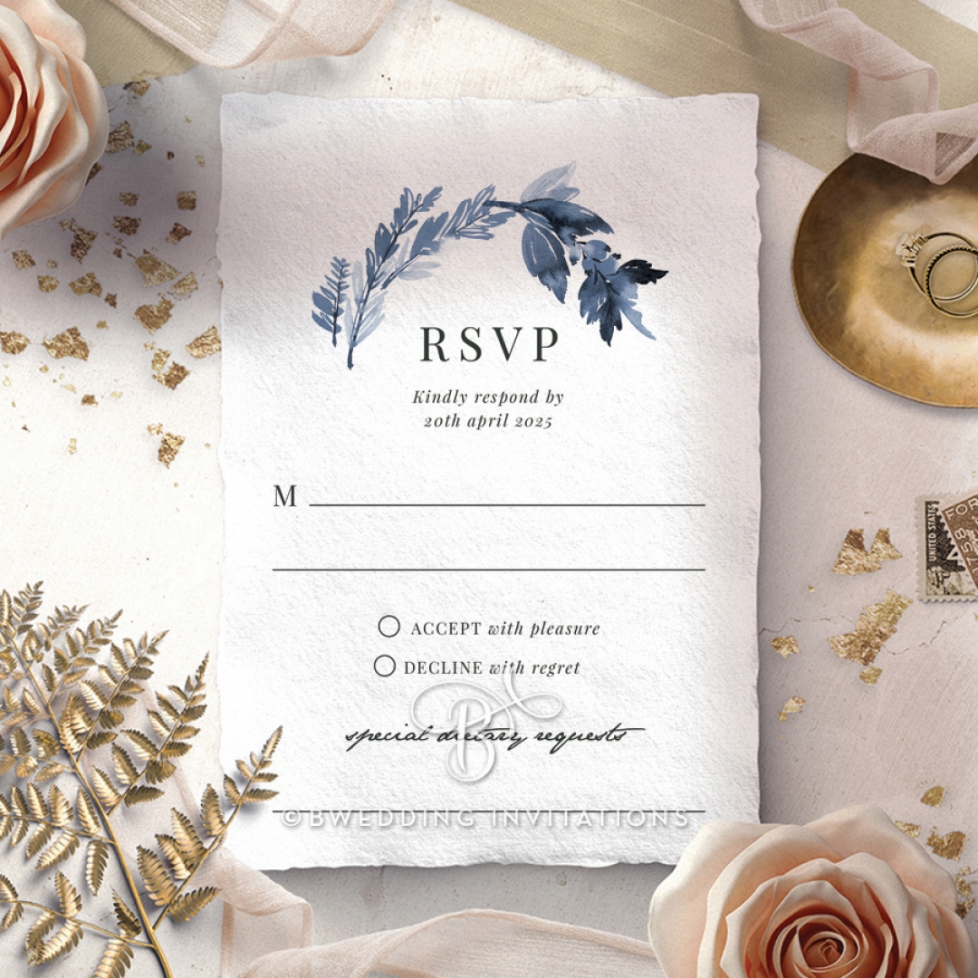 Indigo Round rsvp design