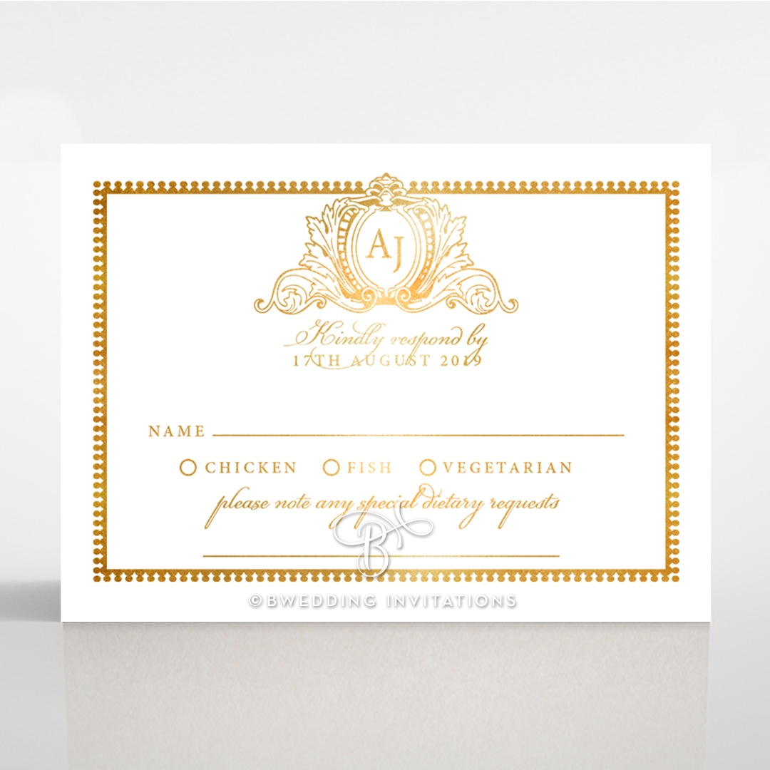 Lux Royal Lace with Foil rsvp wedding enclosure invite design