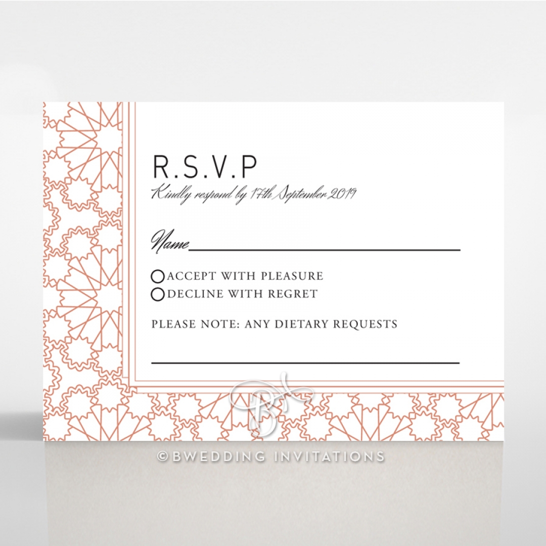 Marrakech rsvp wedding enclosure invite design