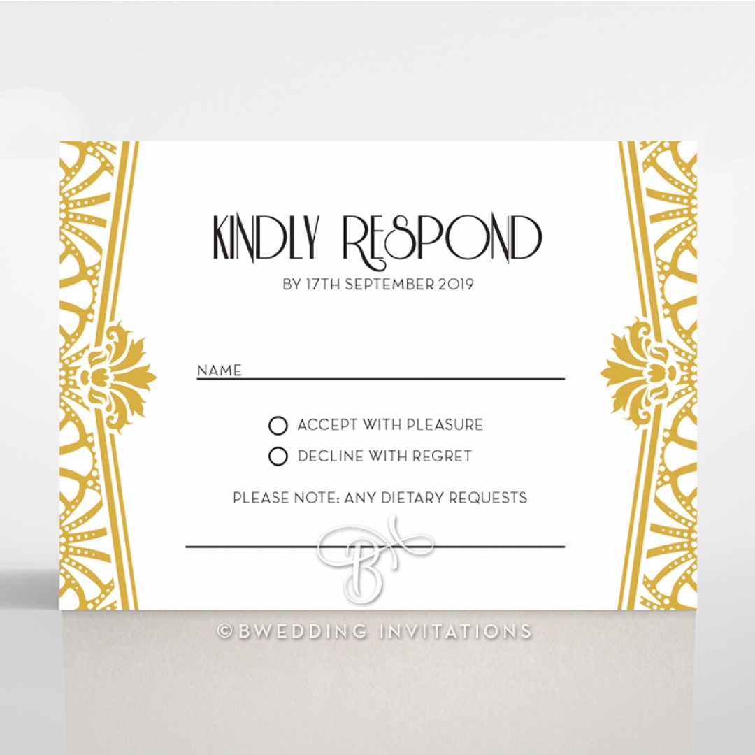 Modern Deco rsvp card design