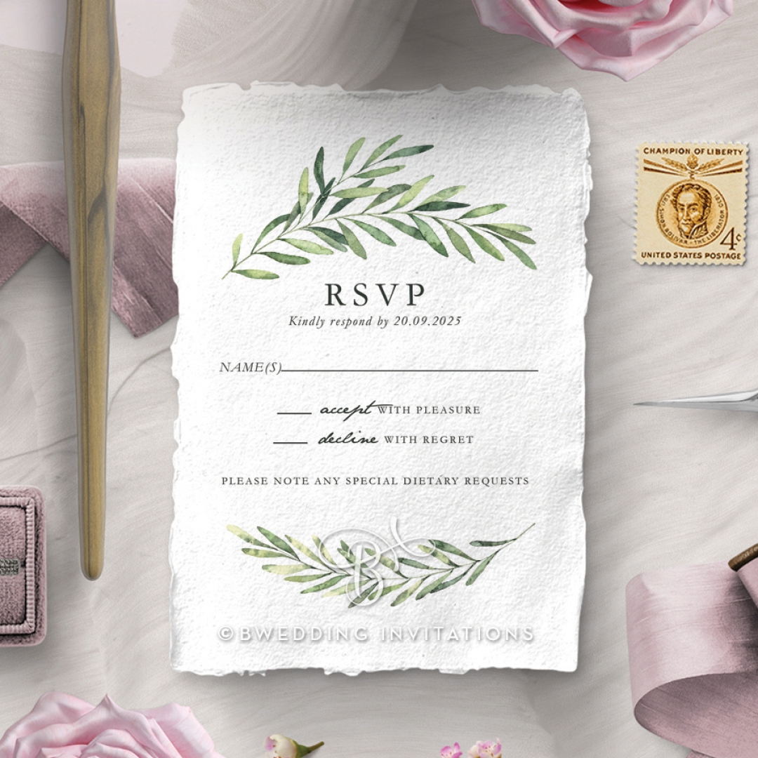 Olive Leaves rsvp invite