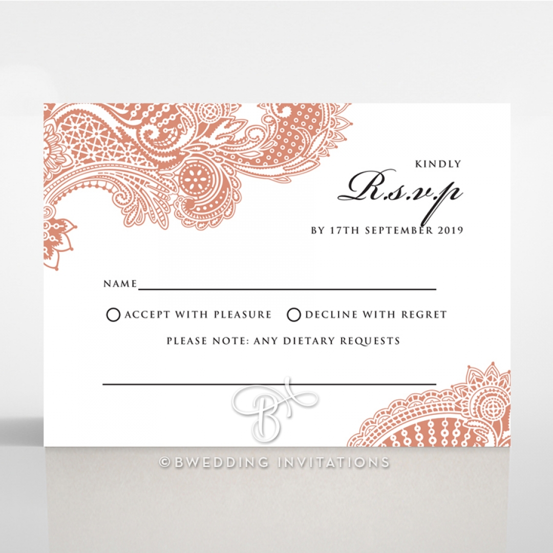 Paisley Grandeur rsvp wedding card