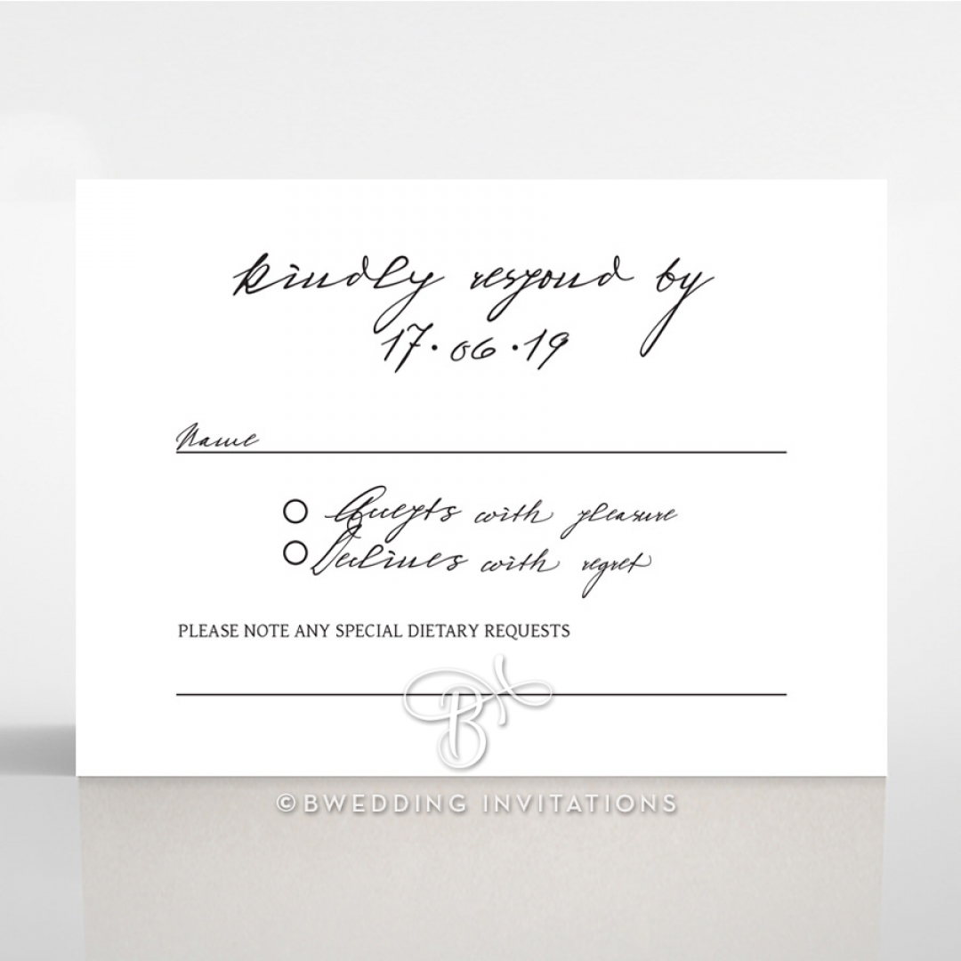 Pure Charm rsvp wedding card