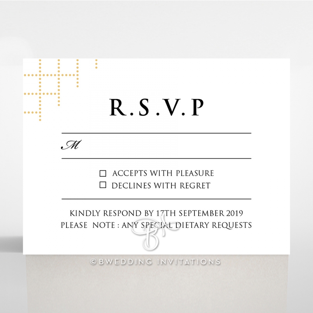 Quilted Letterpress Elegance wedding rsvp card