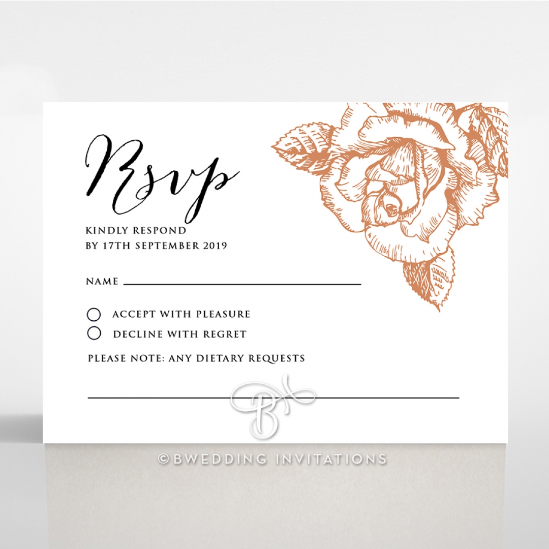 Rose Romance Letterpress rsvp card design