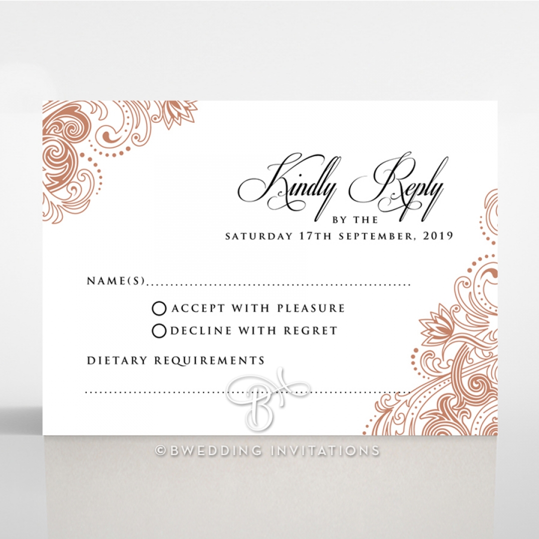 Royal Embrace wedding rsvp card