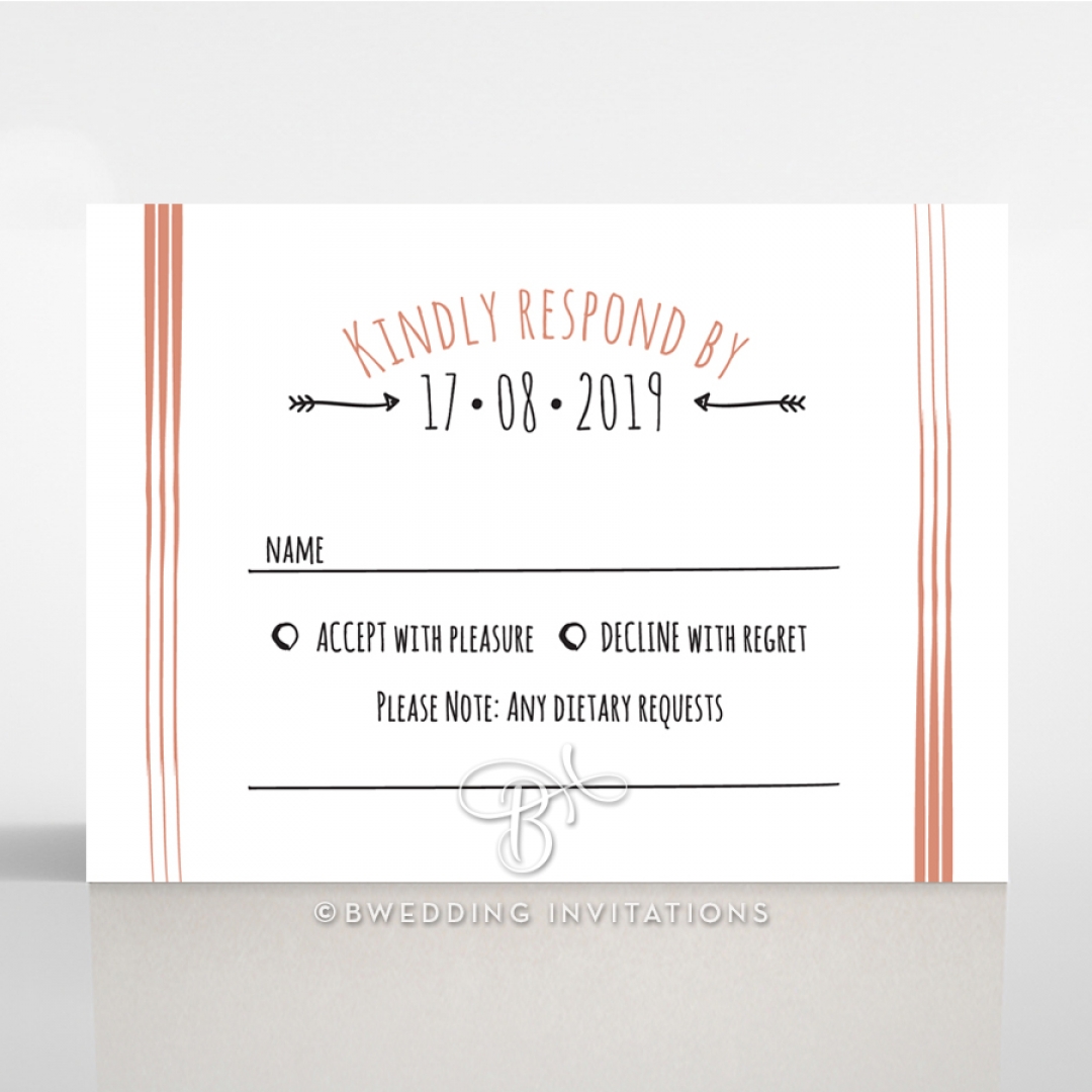 Swept Away rsvp wedding card design