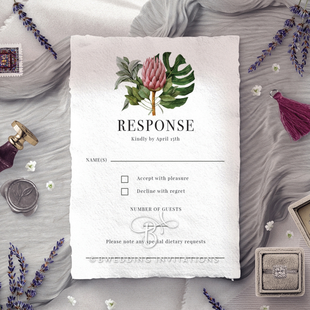 Tropical Island rsvp wedding enclosure invite design