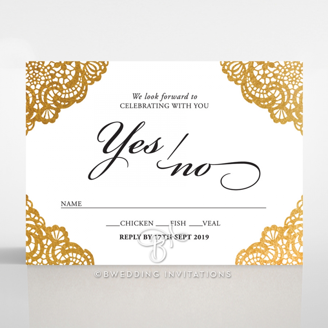 Vintage Prestige with Foil rsvp invite