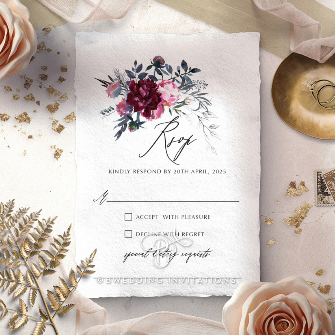 Watercolor Rose Garden rsvp invite