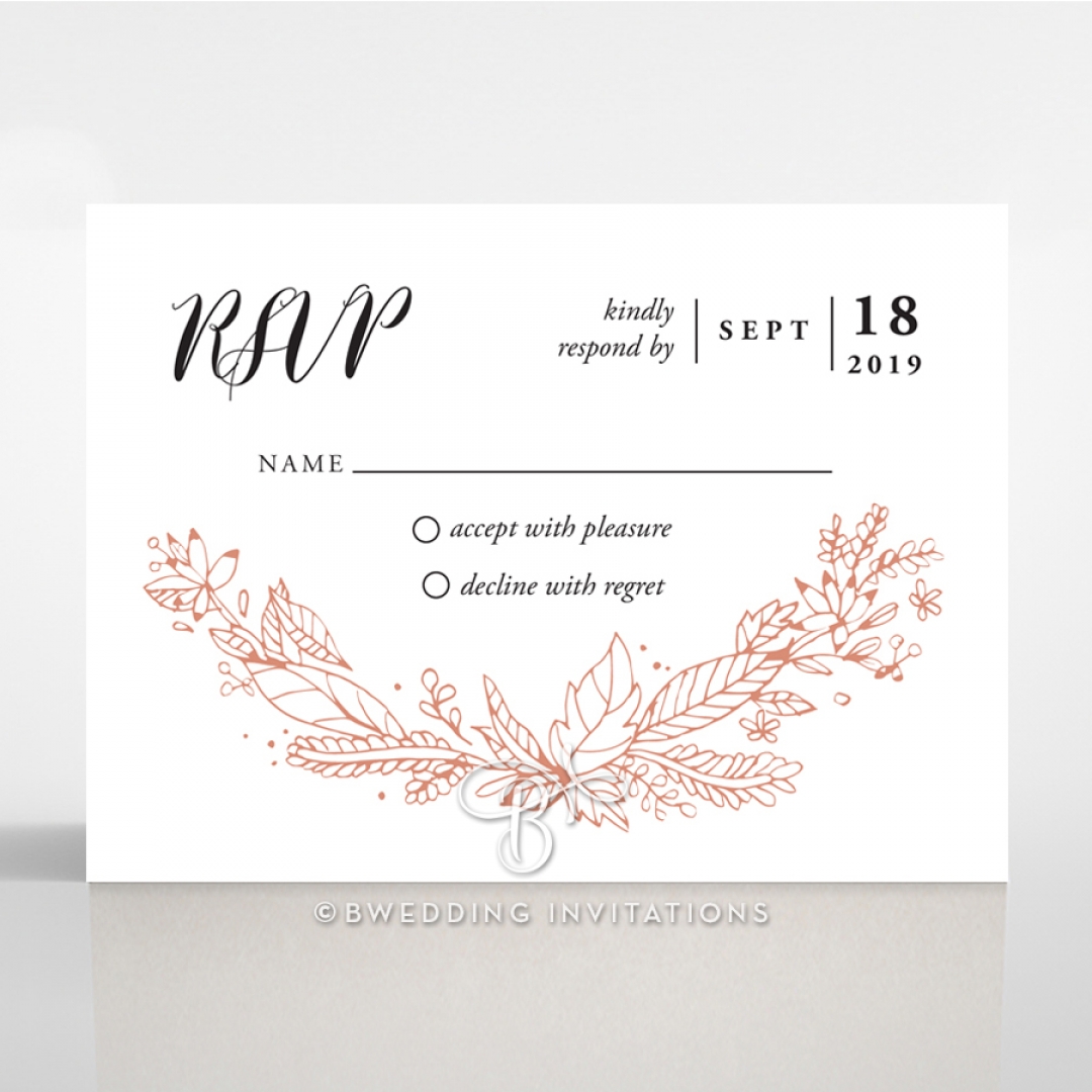 Whimsical Garland rsvp wedding enclosure design