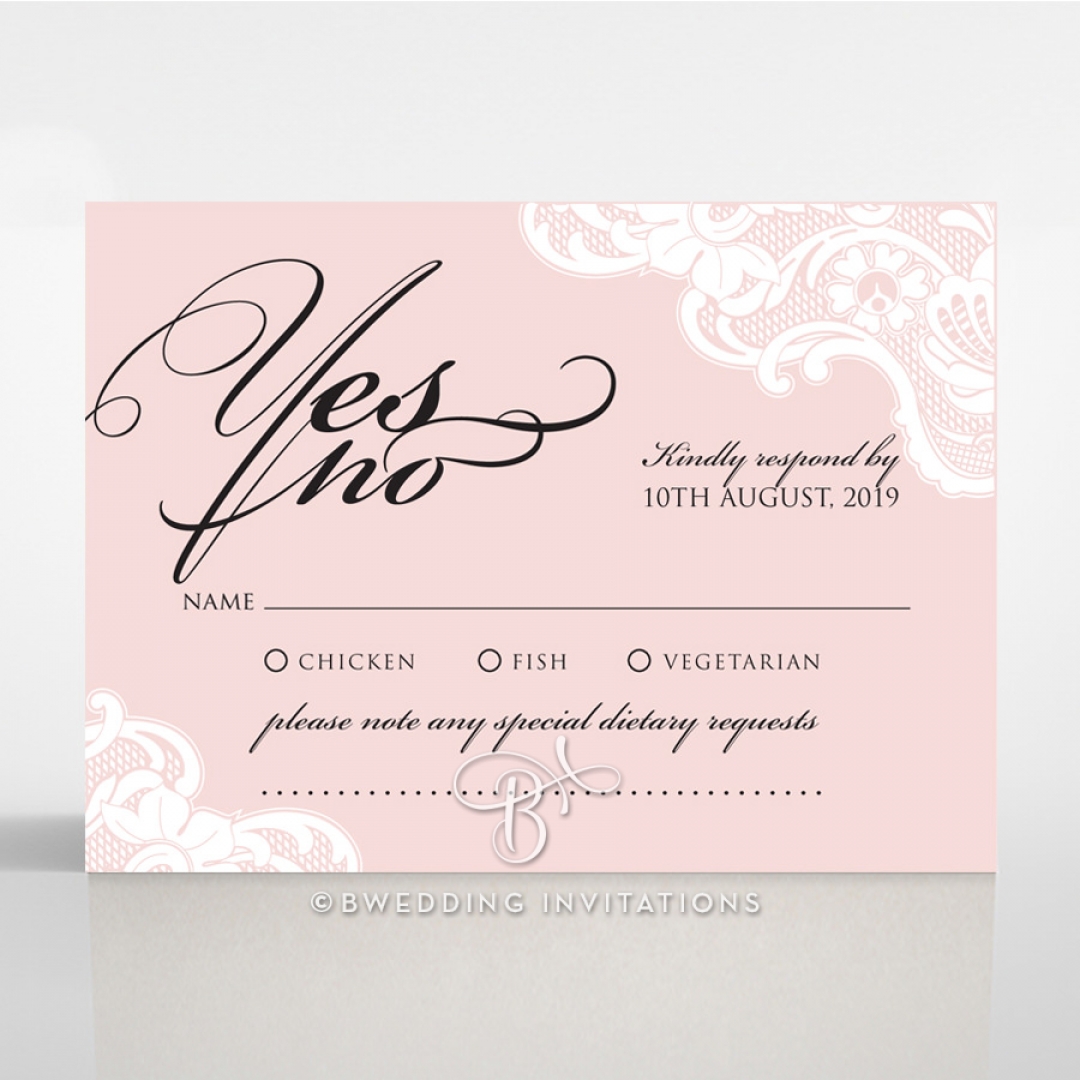 White Lace Drop rsvp invitation design